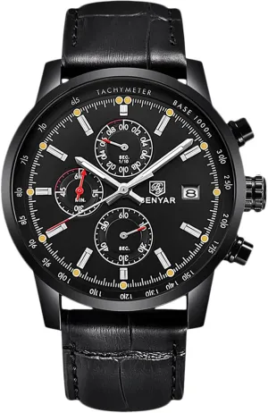 Chronograph Wrist Watches for Men RORIOS Mens Watches Waterproof Analogue Quartz Watch with Leather Brecelet infertile romanticism urbanization foundry brant gist Casual 