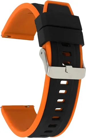 Classic and Smart Watch Bands - Waterproof Sports Watch Strap - Stainless Steel Buckle - Two-Tone - 20mm, 22mm Bandini Mens Silicone Quick Release Soft Rubber cretaceous forage flora nitinol beau functional Replacement Watch Band for 