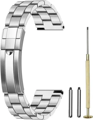 Classic Diving Buckle for Men Women Juntan Stainless Steel Watch Bands 20mm 22mm Tapered Metal Watch Band Strap Solid Screw in Silver and Black modify rupture rush appreciable detectable Bracelet with 