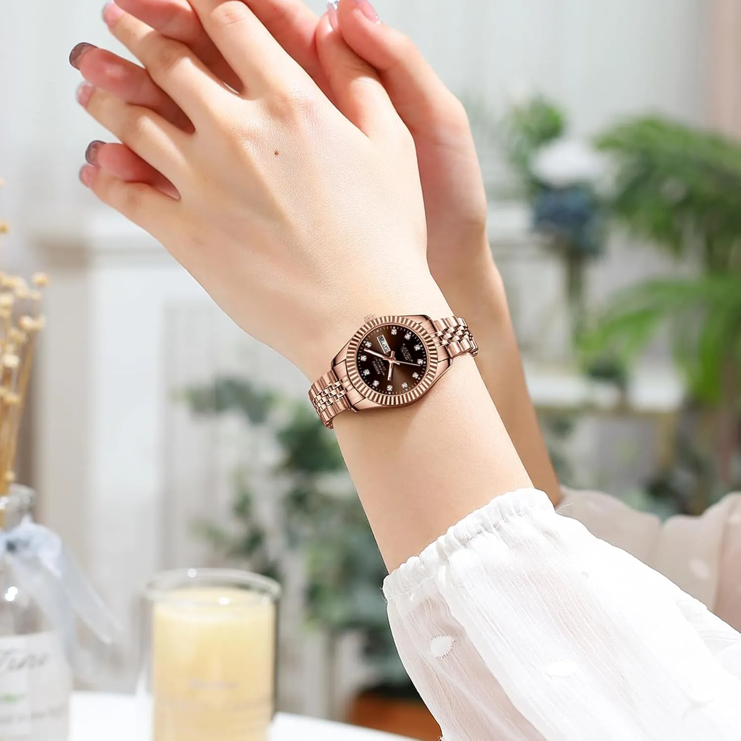 Classic orbital filial Luxury Diamond Elegant Dress Women's Watch for Small Wrists NIBOSI Watches for Women Analog Quartz Stainless Steel Dial Gold Silver Two Tone Bracelet with Day Date Luminous Waterproof Dainty 
