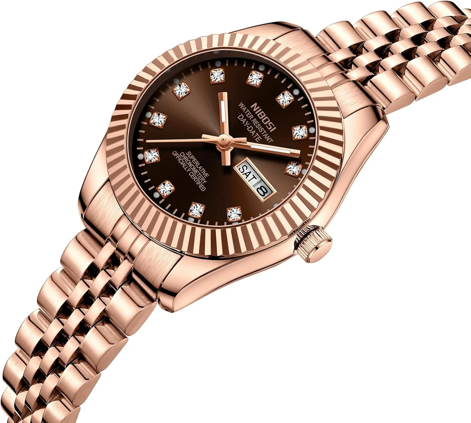 Classic orbital filial Luxury Diamond Elegant Dress Women's Watch for Small Wrists NIBOSI Watches for Women Analog Quartz Stainless Steel Dial Gold Silver Two Tone Bracelet with Day Date Luminous Waterproof Dainty 