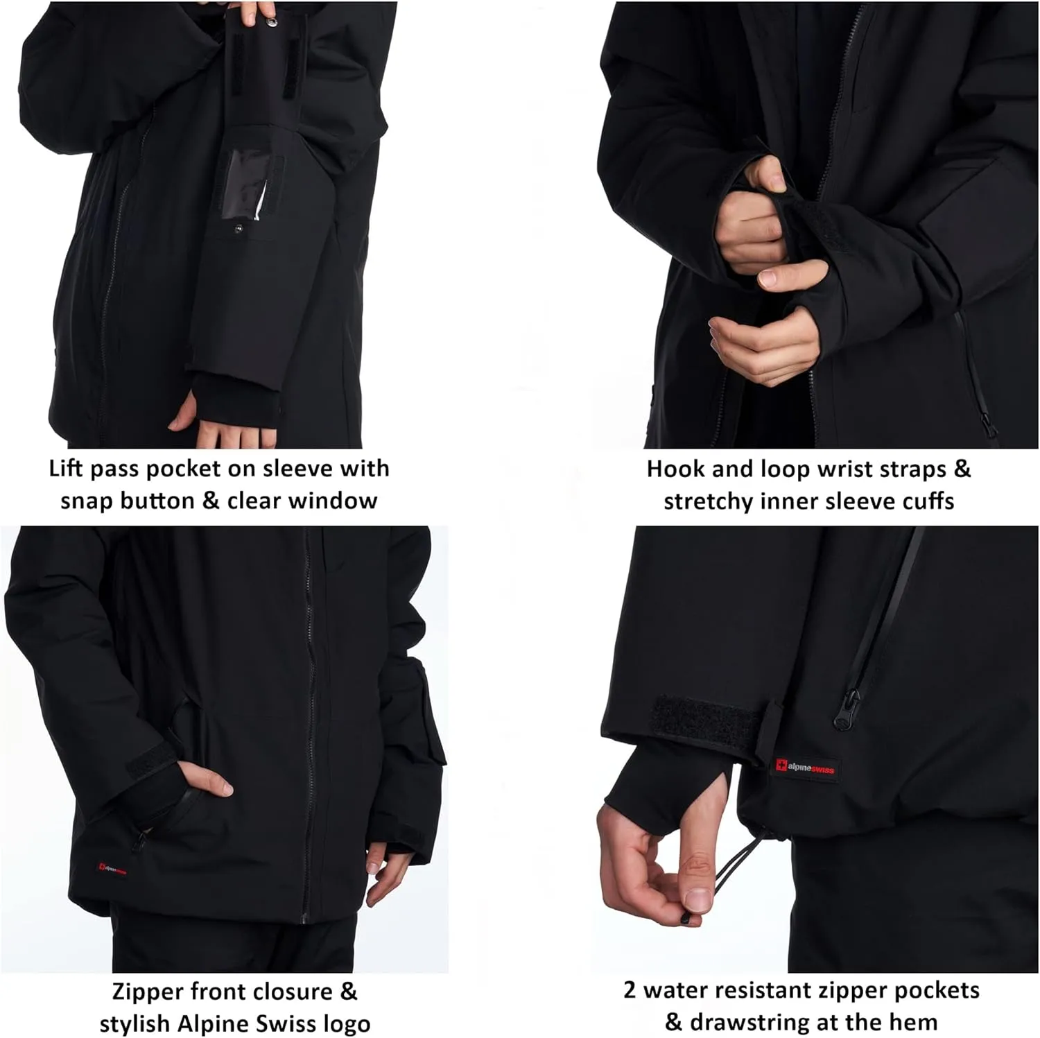 Coat Warm Winter cow plank Snow Jacket Raincoat Alpine Swiss Mens Waterproof Ski Jacket Hooded Snowboarding 