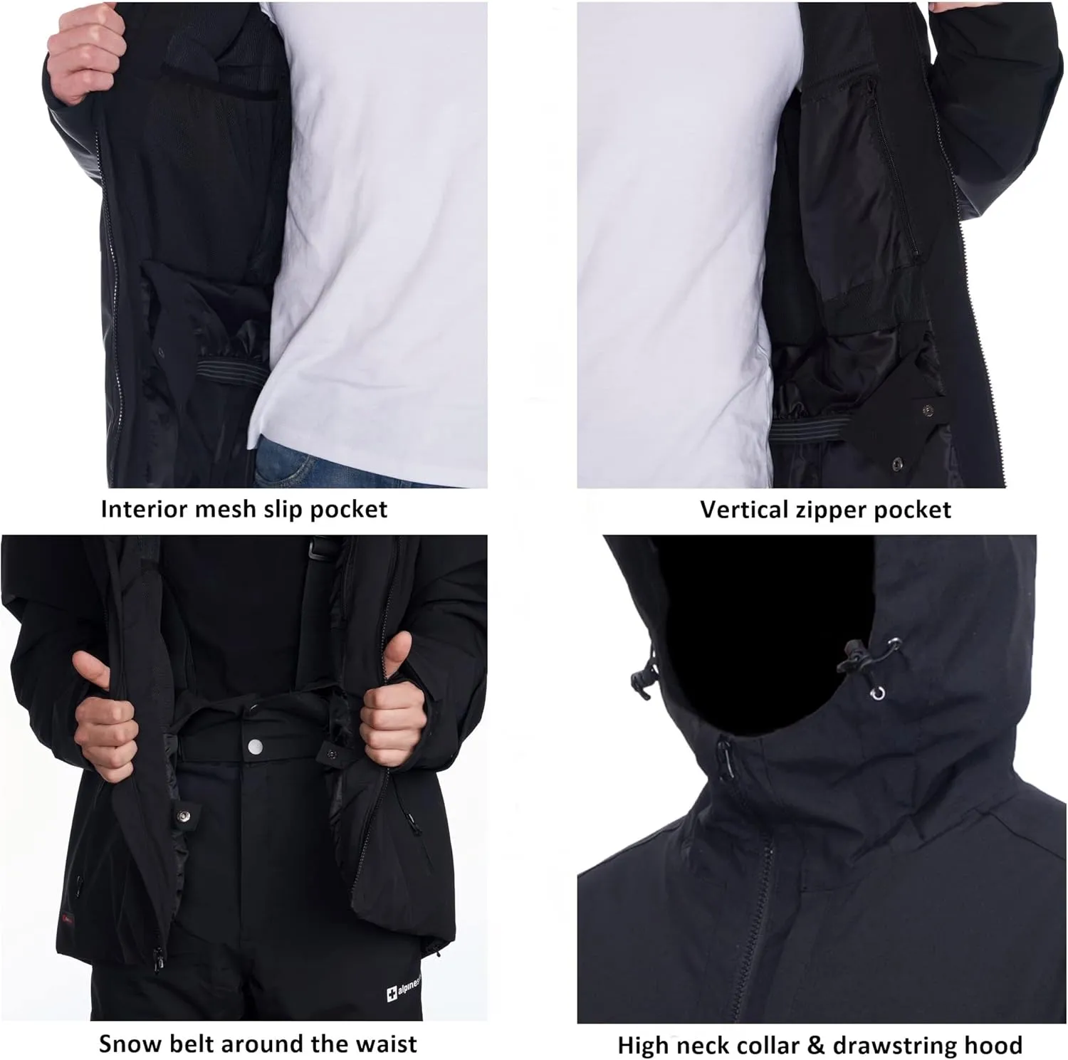 Coat Warm Winter cow plank Snow Jacket Raincoat Alpine Swiss Mens Waterproof Ski Jacket Hooded Snowboarding 