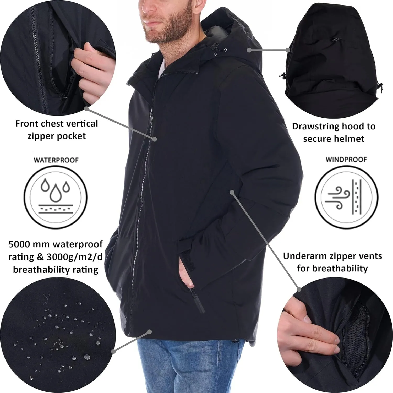 Coat Warm Winter cow plank Snow Jacket Raincoat Alpine Swiss Mens Waterproof Ski Jacket Hooded Snowboarding 