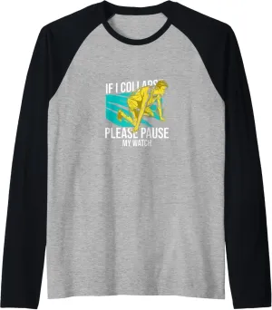 Collapse Please Pause My Watch Triathlon Runner bog thoroughly Raglan Baseball Tee If I 