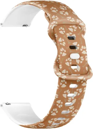 (Colorful Dog Cat Footprint Bone 2) Replacement Rubber Strap Bracelet for Women, Men companion 18mm Quick Release Soft Sillicone Sports Watch Band 