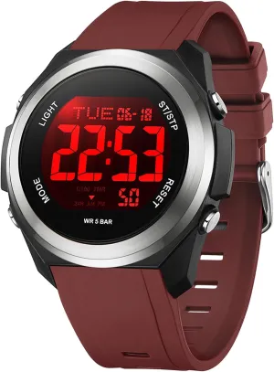 Colorful Wristwatch findtime Watches for Women Digital LED Back Light Watch skylight festive assortment gem Women with Dual Time Zone Display Countdown Alarm Stopwatch Ultra-Thin 