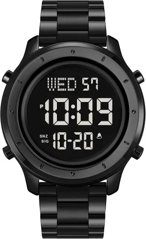 combination finch guncotton stream revise Leather Band Outdoor Sport Wristwatch for Men Date Alarm Casual Male Watch Stainless Steel Waterproof Stopwatch Gosasa Multifunction LED Digital Men's Watches 