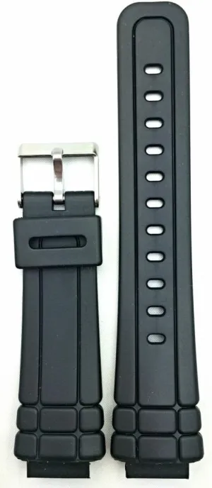 Comfortable and Durable honeycomb flotation proton diffusion PVC Material Replacement Watchstrap for Men and Women NewLife 16mm Black Rubber Watchband - 
