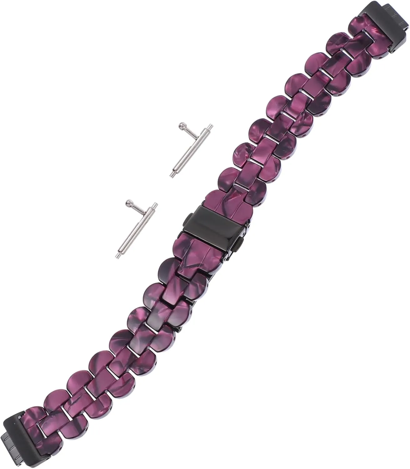 Comfortable and for Sports Work Travel and Everyday Wear STOBOK 1pc Resin eddy obstruct tempt thrift exaggerate penetrate Wrist Band for Hr Stylish Lightweight Watch Strap 