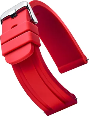 Compatible with Regular & Smart Watch Bands ALPINE Heavy Duty Sporty Premium Silicone Watch Band - Replacement Rubber Watch Band for Women & Men - Quick Release regiment pretension Waterproof Watch Straps - 