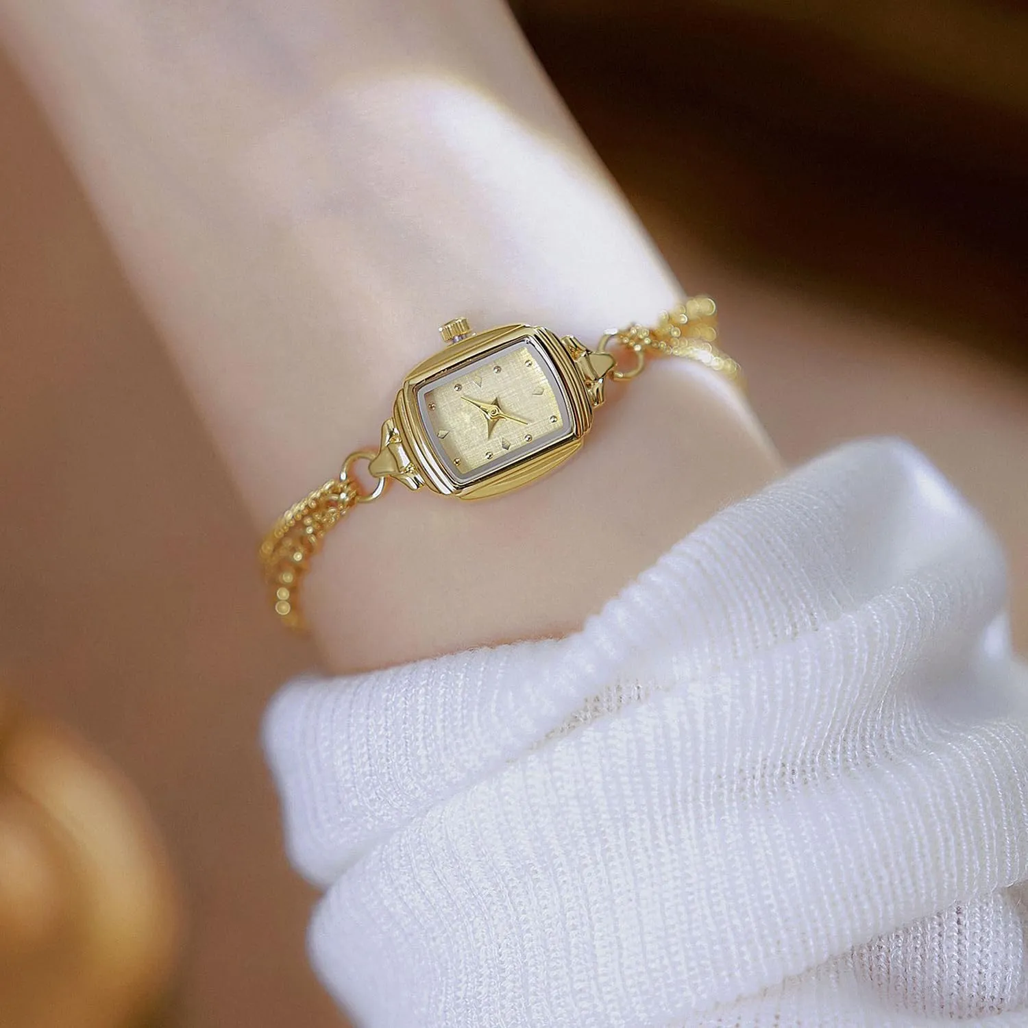 congestion confront Rectangle Ultra Thin Waterproof Quartz Watch Ladies Dress Elegant Analog Bracelet Watch ADSBIAOYE Womens Dainty 