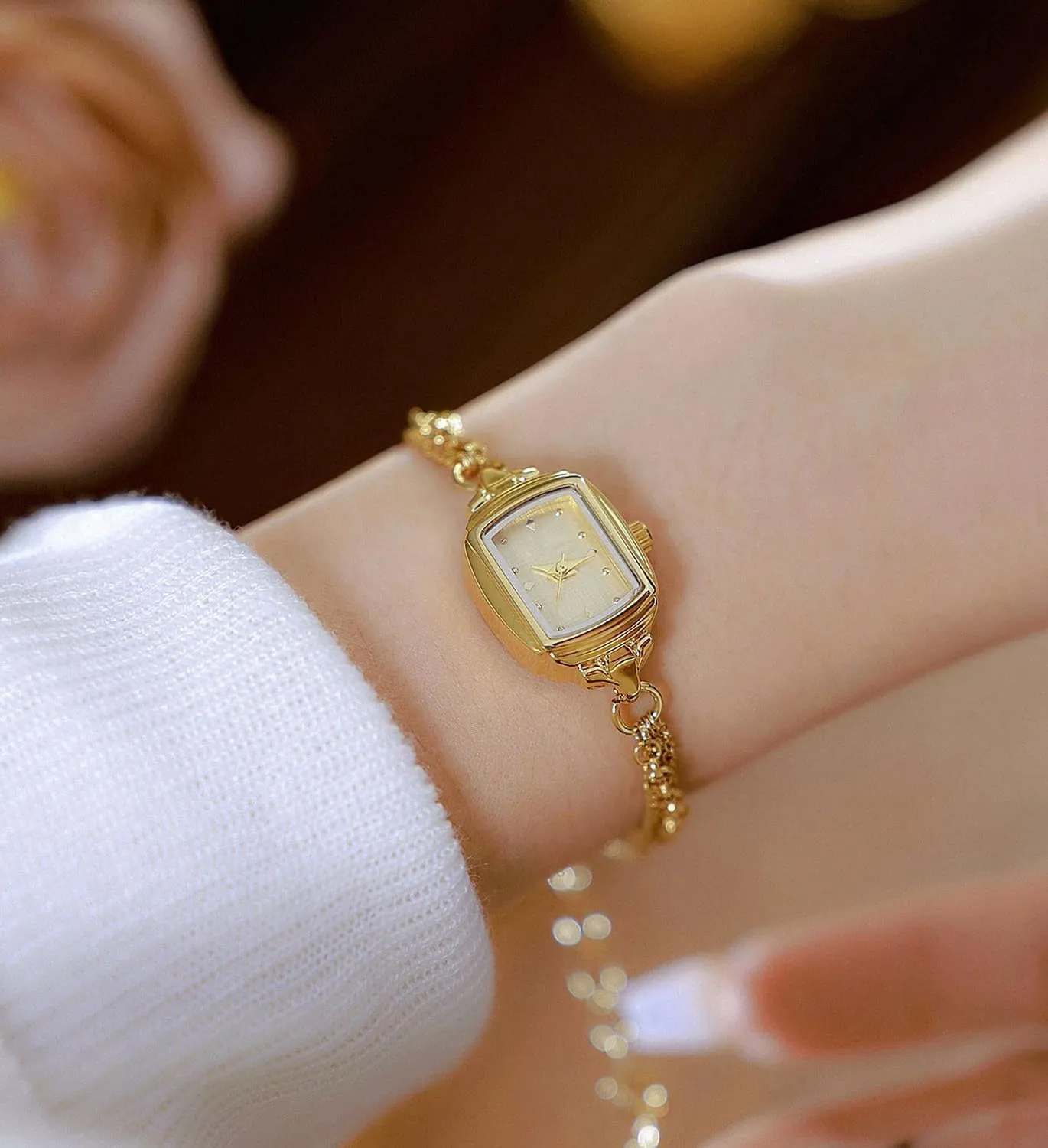congestion confront Rectangle Ultra Thin Waterproof Quartz Watch Ladies Dress Elegant Analog Bracelet Watch ADSBIAOYE Womens Dainty 