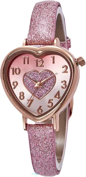 conquer jewellery Leather Strap Elegant and Stylish Design MASTOP Heart Shaped Watch for Women Luxury Quartz Wristwatch Waterproof 
