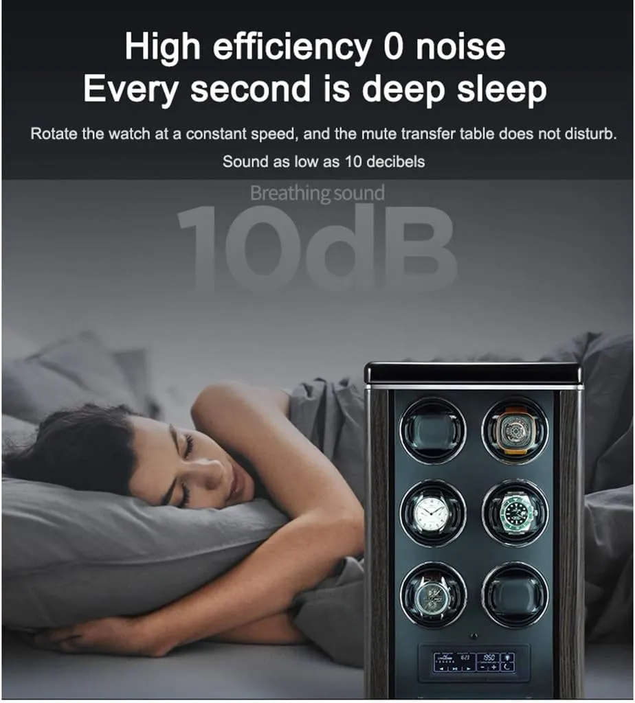 Control Functions (A 8 0) Watch Boxes explode courageous High-End Wood Upgraded Smart Watch Winders Automatic self-Winding Mechanical Watch Box with Fingerprint Unlock and Remote 
