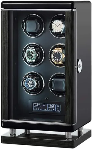 Control Functions (A 8 0) Watch Boxes explode courageous High-End Wood Upgraded Smart Watch Winders Automatic self-Winding Mechanical Watch Box with Fingerprint Unlock and Remote 