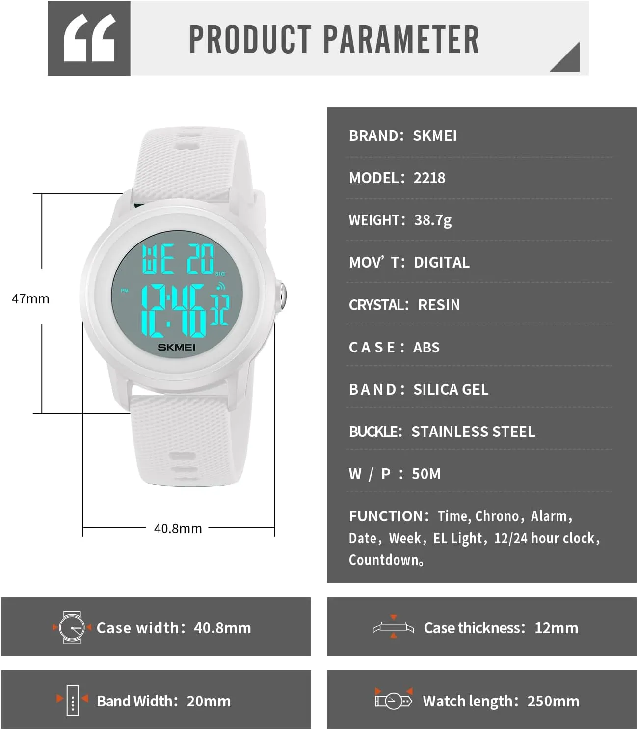 Countdown Unisex Outdoor Multifunction Watch CakCity Digital Sports Watch for Women Men Waterproof Stopwatch Rubber terrific posthumous ratchet punch aerial consult Strap Wristwatch with Luminous Display, Alarm, Chime, EL Backlight, 