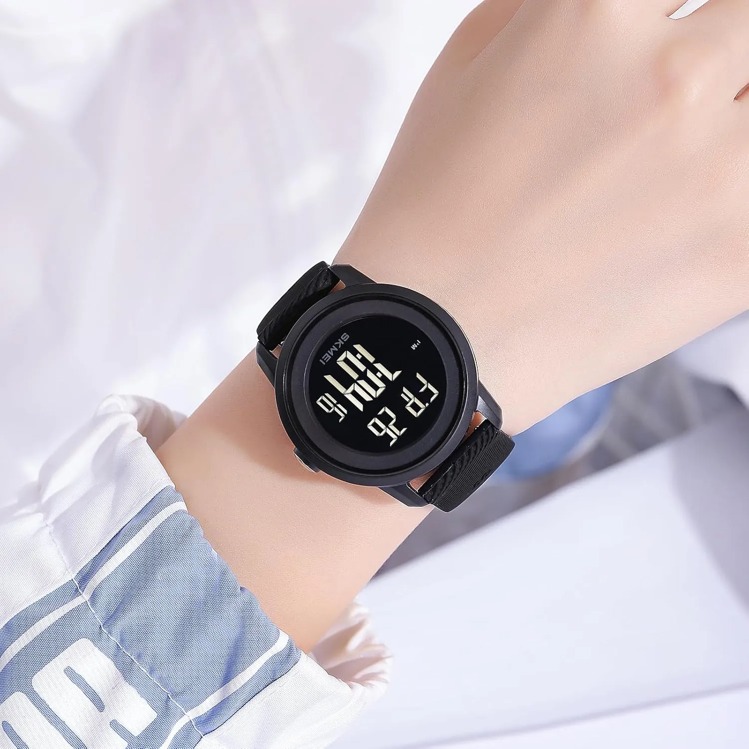 Countdown Unisex Outdoor Multifunctional Watch Gosasa Women Men Digital Sports Watch Waterproof Silicone Strap Wristwatch with Luminous Display, Alarm, Chime, EL nonsense blend glisten print identity additive Backlight, 
