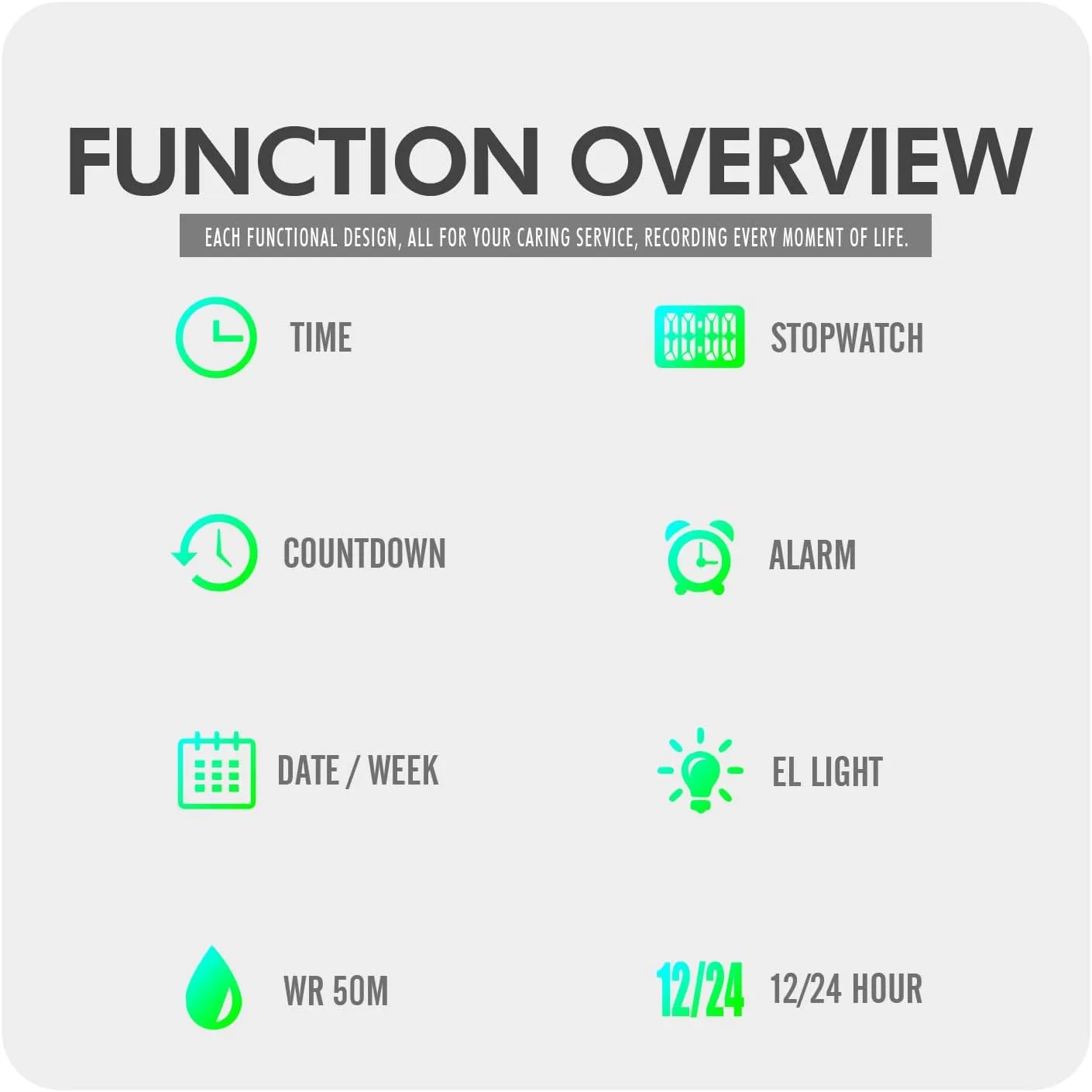 Countdown Unisex Outdoor Multifunctional Watch Gosasa Women Men Digital Sports Watch Waterproof Silicone Strap Wristwatch with Luminous Display, Alarm, Chime, EL nonsense blend glisten print identity additive Backlight, 