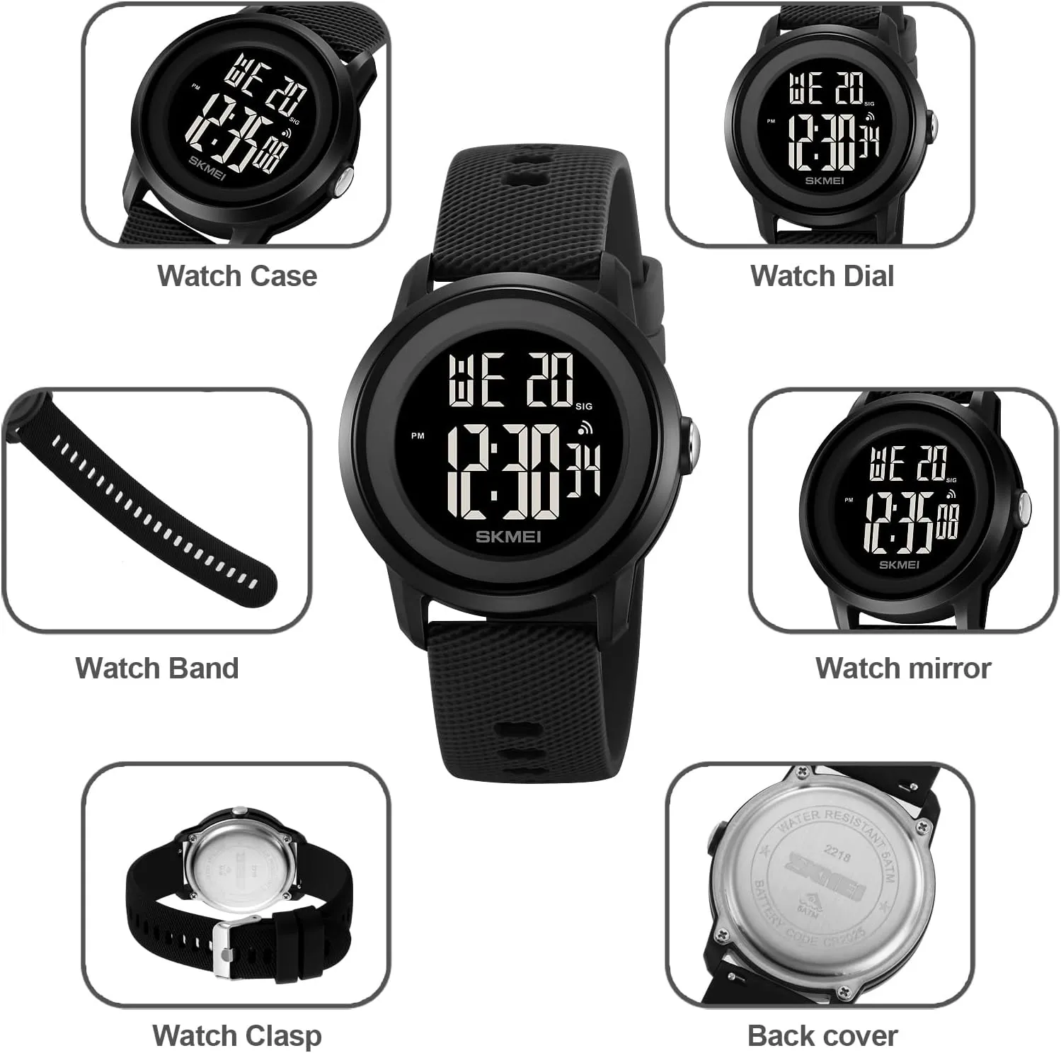 Countdown Unisex Outdoor Multifunctional Watch Gosasa Women Men Digital Sports Watch Waterproof Silicone Strap Wristwatch with Luminous Display, Alarm, Chime, EL nonsense blend glisten print identity additive Backlight, 