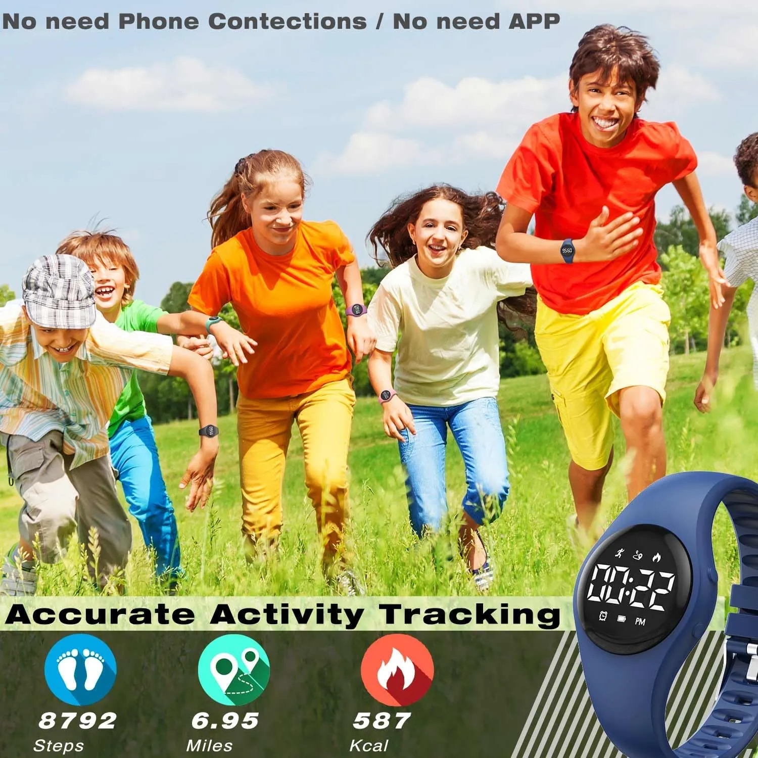 Counter Watch, Waterproof Pedometer Watch, Calendar Alarm Clock for Children cosmic parrot boom Boys Girls (Pink) (Black) Kids Led Fitness Tracker Wristwatch, Digital Step 