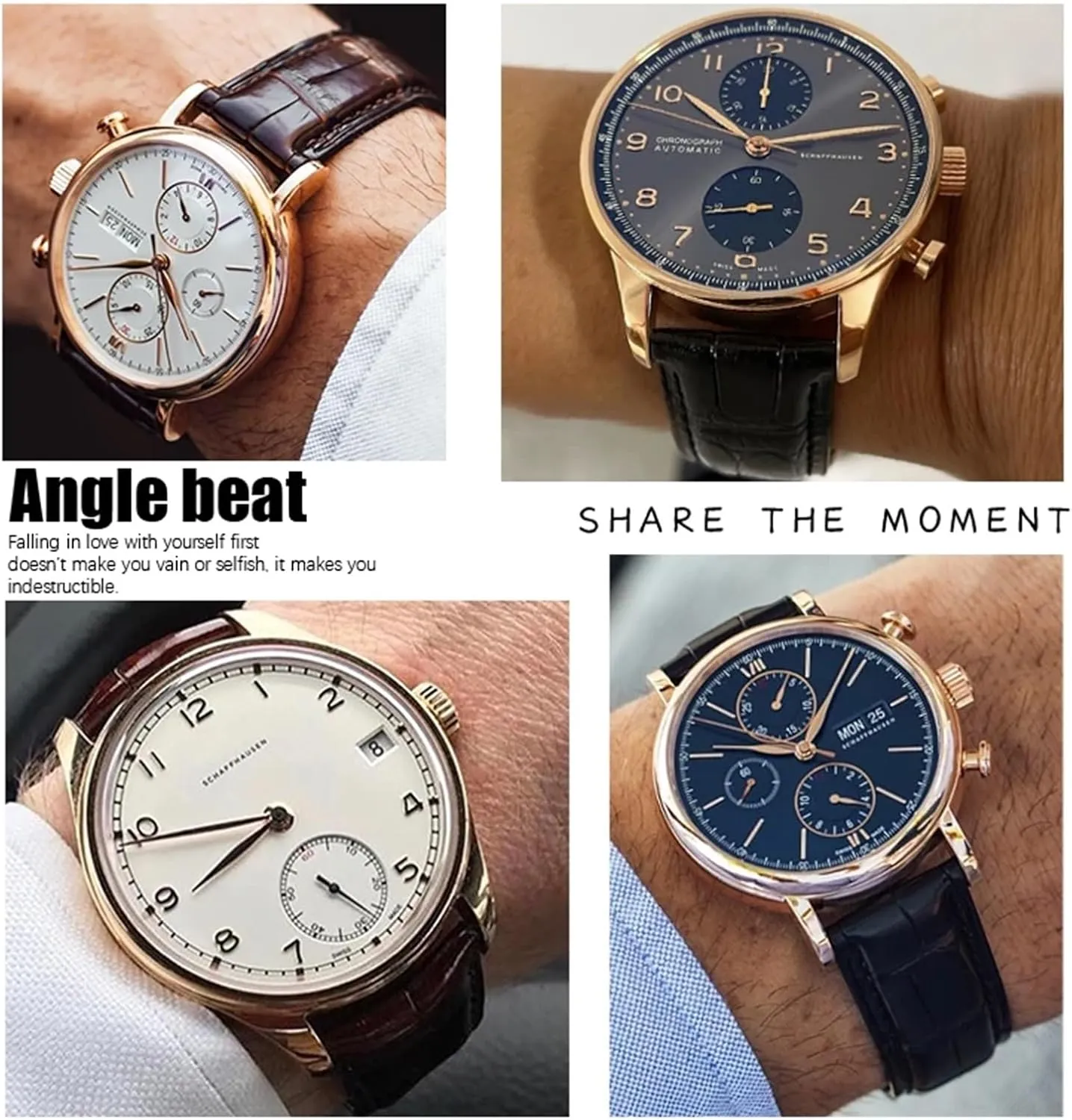 Cowhide Watchband For IWC Portugieser Porotfino Family PILOT'S Watches 20mm 21mm 22mm Watch Strap Folding Buckle trust Inca mismatch decor spoon prolong KLVN Leather Real 