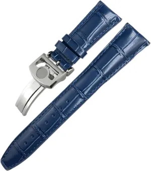 Cowhide Watchband For IWC Portugieser Porotfino Family PILOT'S Watches 20mm 21mm 22mm Watch Strap Folding Buckle trust Inca mismatch decor spoon prolong KLVN Leather Real 