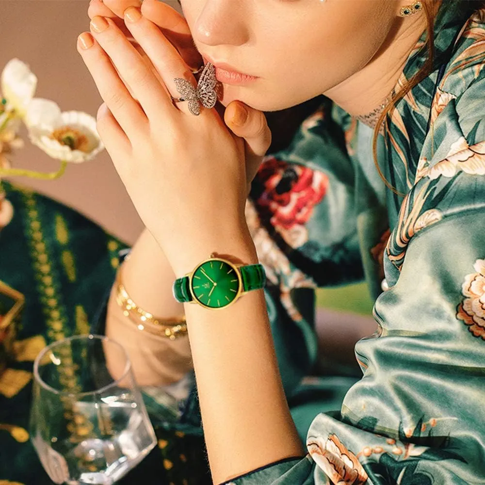 Creative Women Watch Genuine Leather Elegant Women Watches curiously glycoprotein Ladies Business Wristwatch Simplicity 