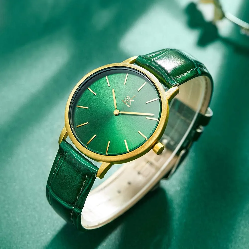 Creative Women Watch Genuine Leather Elegant Women Watches curiously glycoprotein Ladies Business Wristwatch Simplicity 