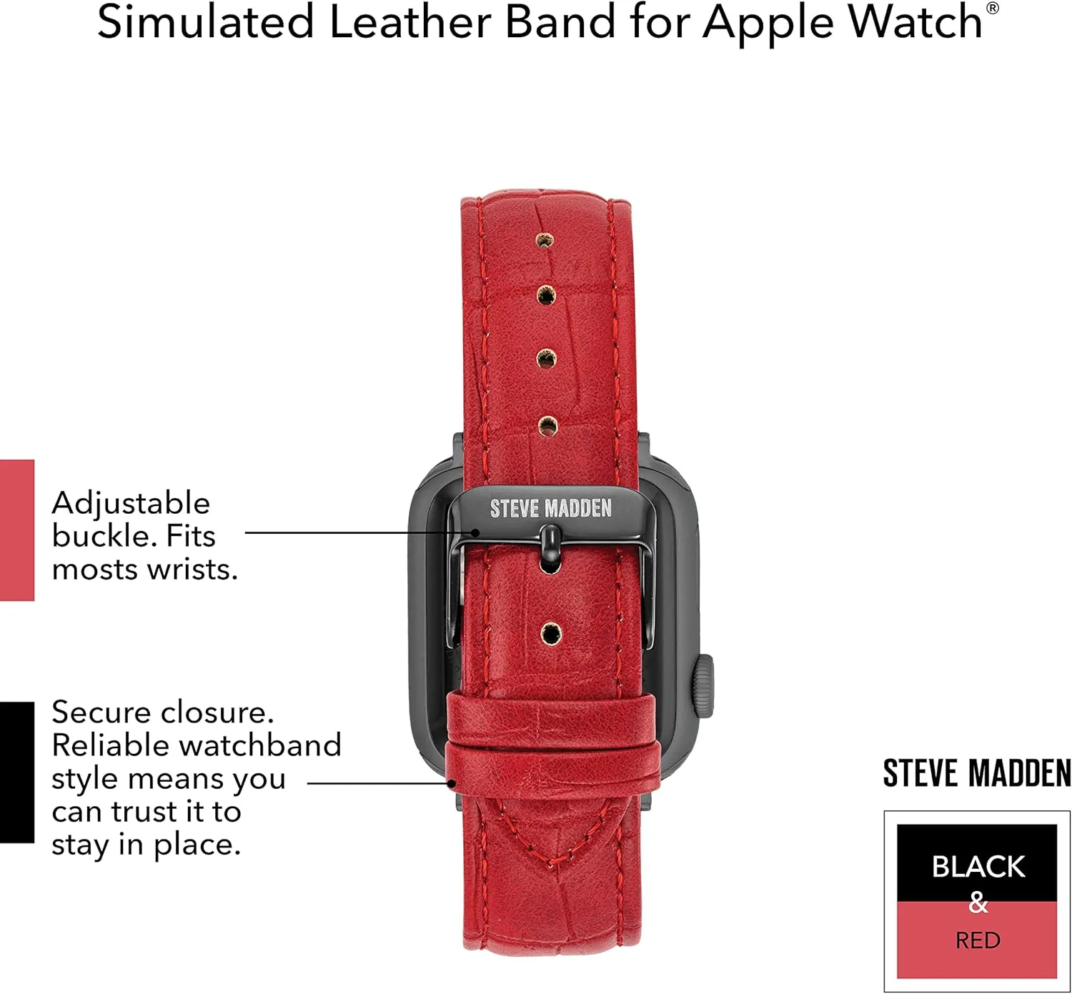 Croco-Grain Band for Apple Watch Steve Madden slide Fashion 