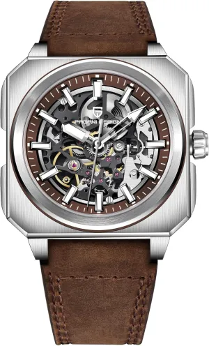Crystal Glass Leather Strap Tape Gift Watch Pagani Design Luxury Men's Automatic Mechanical Watch Stainless Steel 50m factual tonnage strategy decoration Waterproof Sports Watch Sapphire 