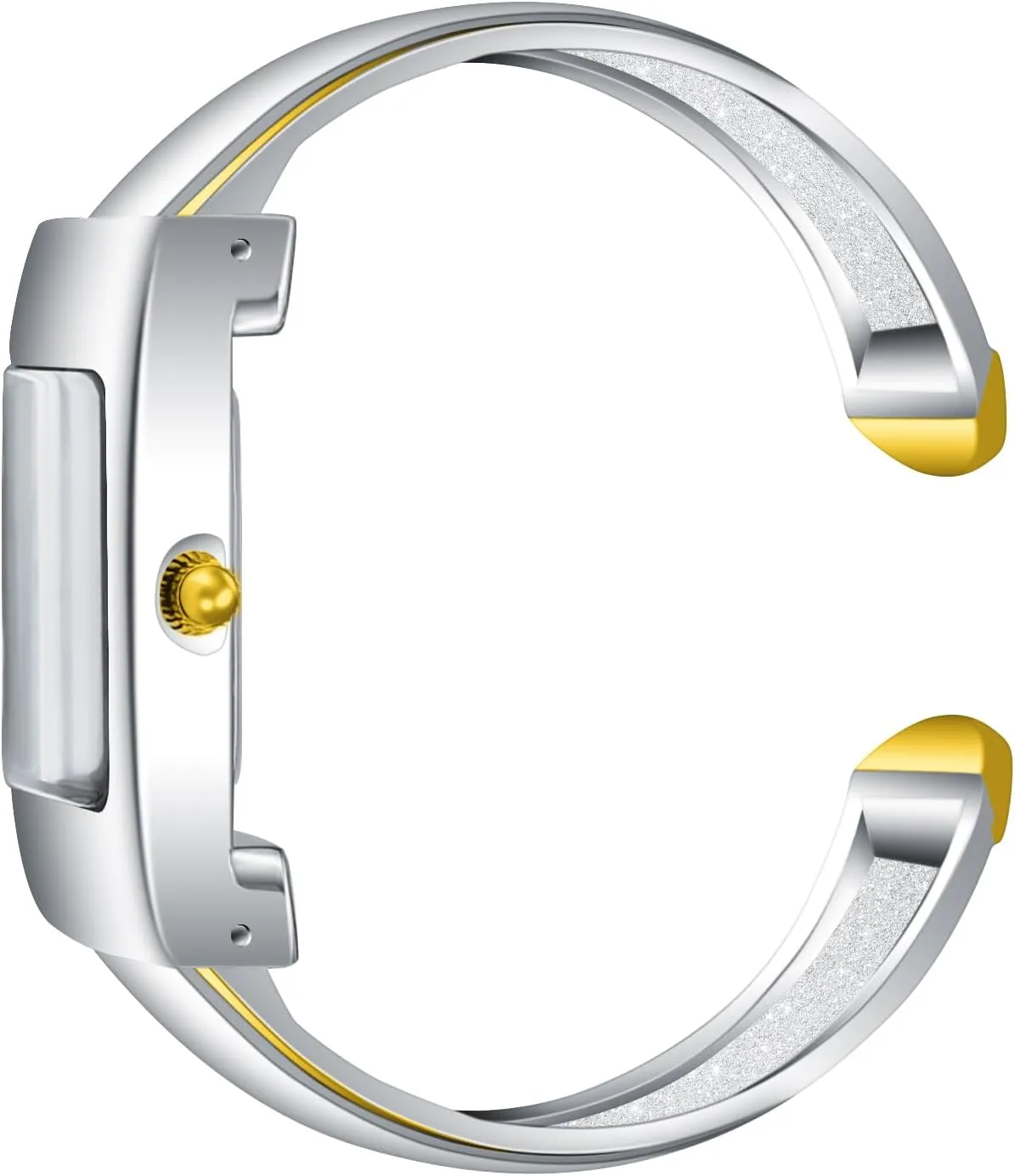 Cuff Bangle Watch Blekon Collections Womens Quartz 24mm moat Rectangular Case 