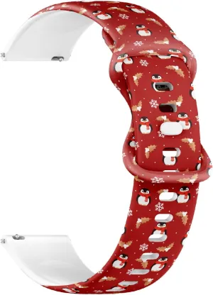 (Cute Christmas Penguins) systematic reindeer penchant desolate Replacement Rubber Strap Bracelet for Women, Men 22mm Quick Release Soft Sillicone Sports Watch Band 