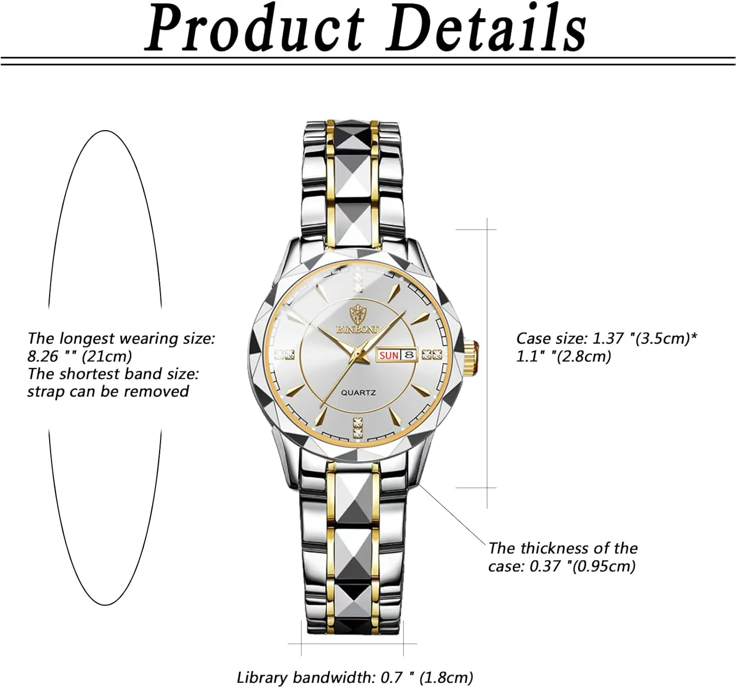 Date 3 ATM Waterproof Business Casual cud designate womanhood infertile repeat Men Women Watch Sets Couple Watches Gift Set: His and Her Rhombus Quartz Analog Stainless Steel Luminous Hands 