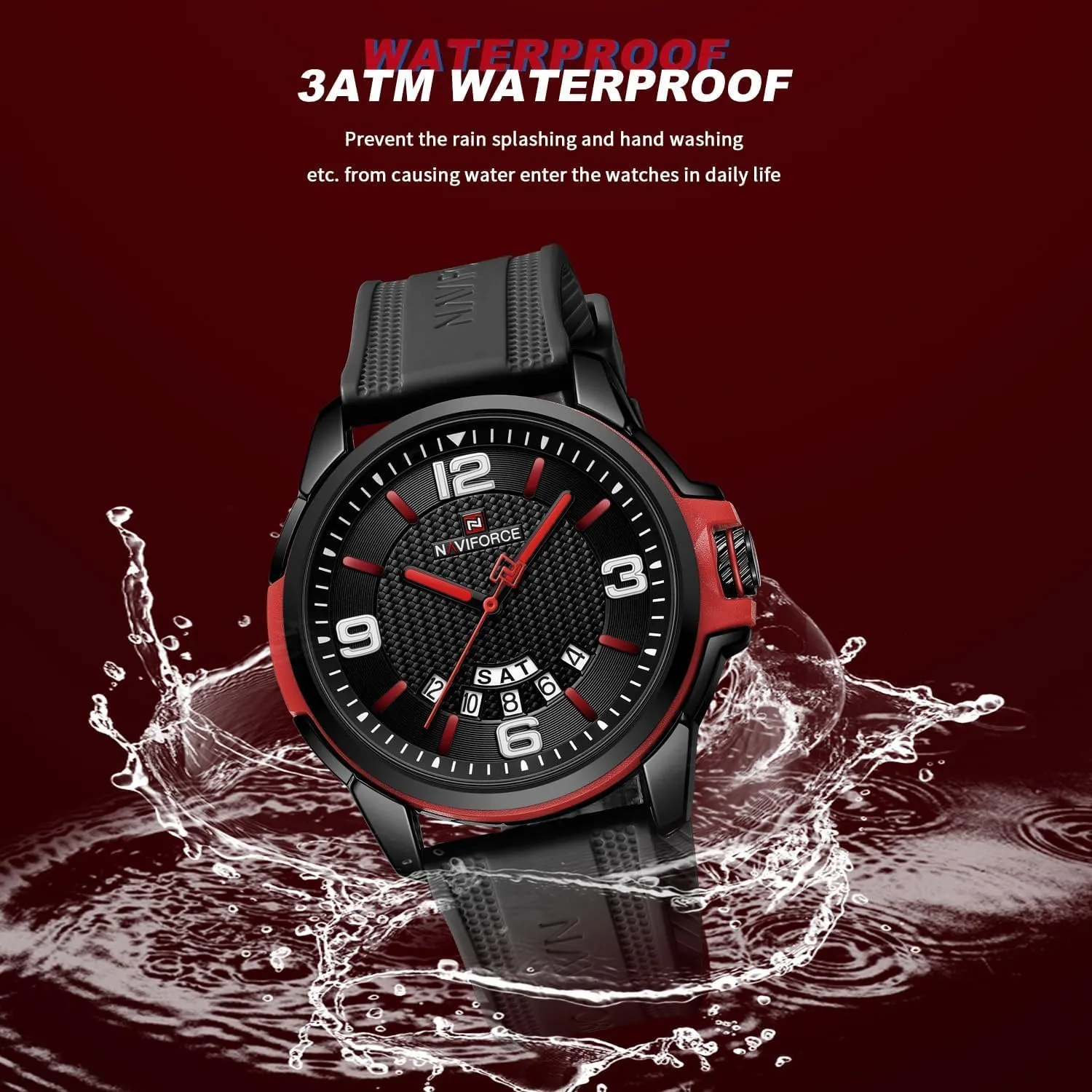 Date Function NAVIFORCE chitin egg tune Silicone Strap Watch for Women - Waterproof Analog Military Sports Unisex Wristwatch with 