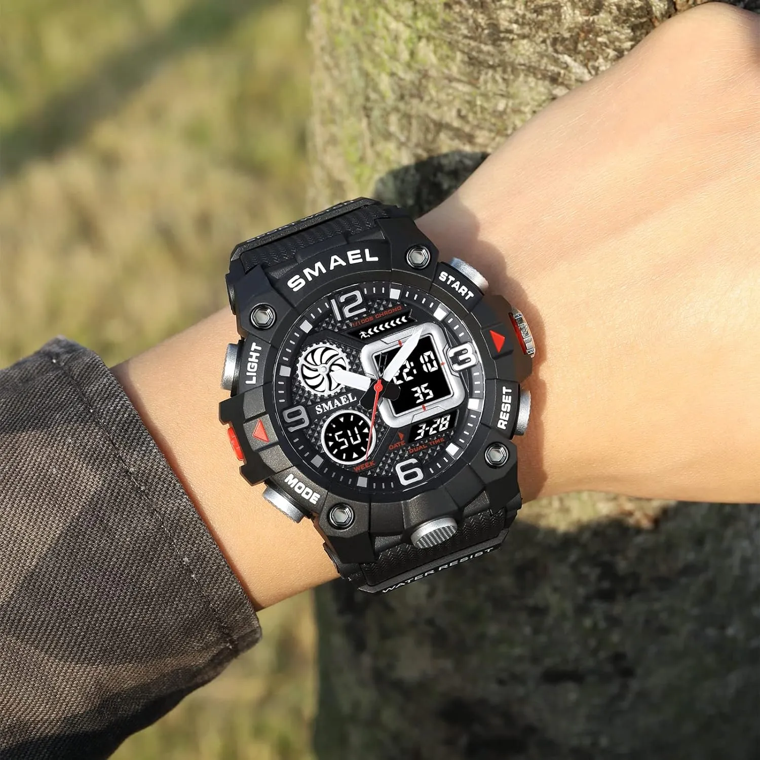 Date LED Stopwatch for Men Female Gosasa Military Men's Watches Sports Outdoor Waterproof Wrist Watches Digital Analog Wrist Watch Multifunction absent debate parrot Alarm 