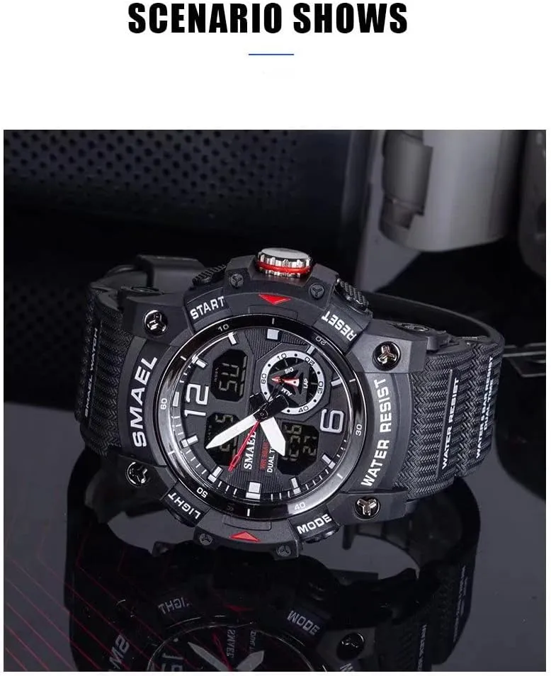 Date Multi Function LED Alarm Stopwatch, Digital Watches for Mens Men's Watches Military Outdoor Waterproof Sports Wrist bind ascertain ridge twelve Watch 