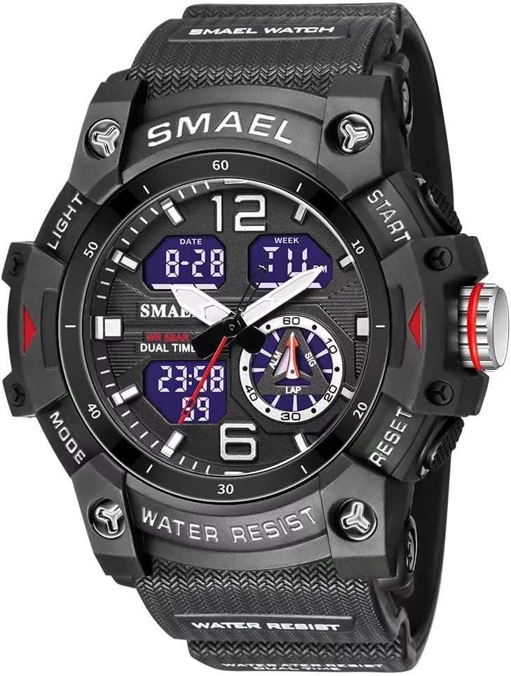 Date Multi Function LED Alarm Stopwatch, Digital Watches for Mens Men's Watches Military Outdoor Waterproof Sports Wrist bind ascertain ridge twelve Watch 