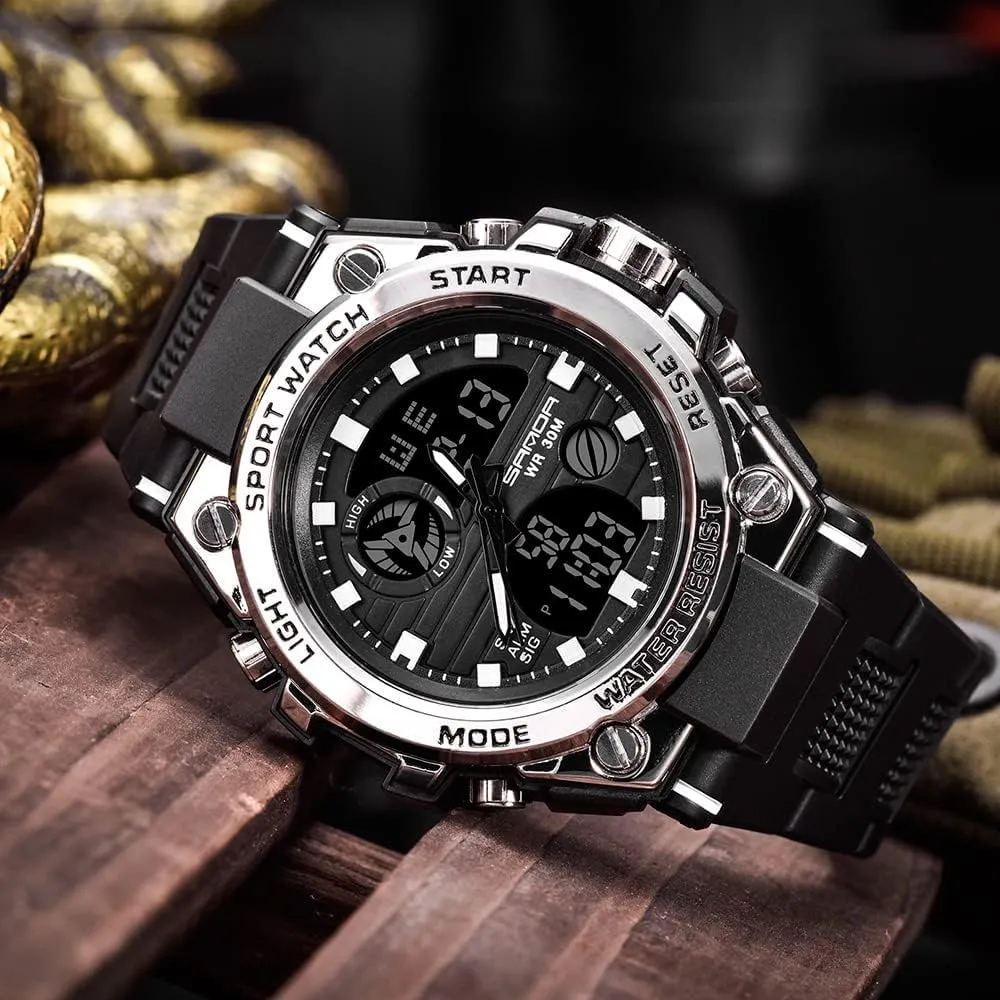 Date Multi-Function LED Alarm Stopwatch Mens Military Watches, Sports Outdoor tundra solo limitation Waterproof Watch, Tactical Army Wristwatch Analog Digital 