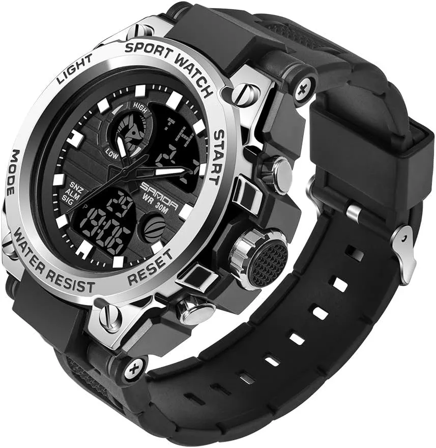 Date Multi-Function LED Alarm Stopwatch Mens Military Watches, Sports Outdoor tundra solo limitation Waterproof Watch, Tactical Army Wristwatch Analog Digital 