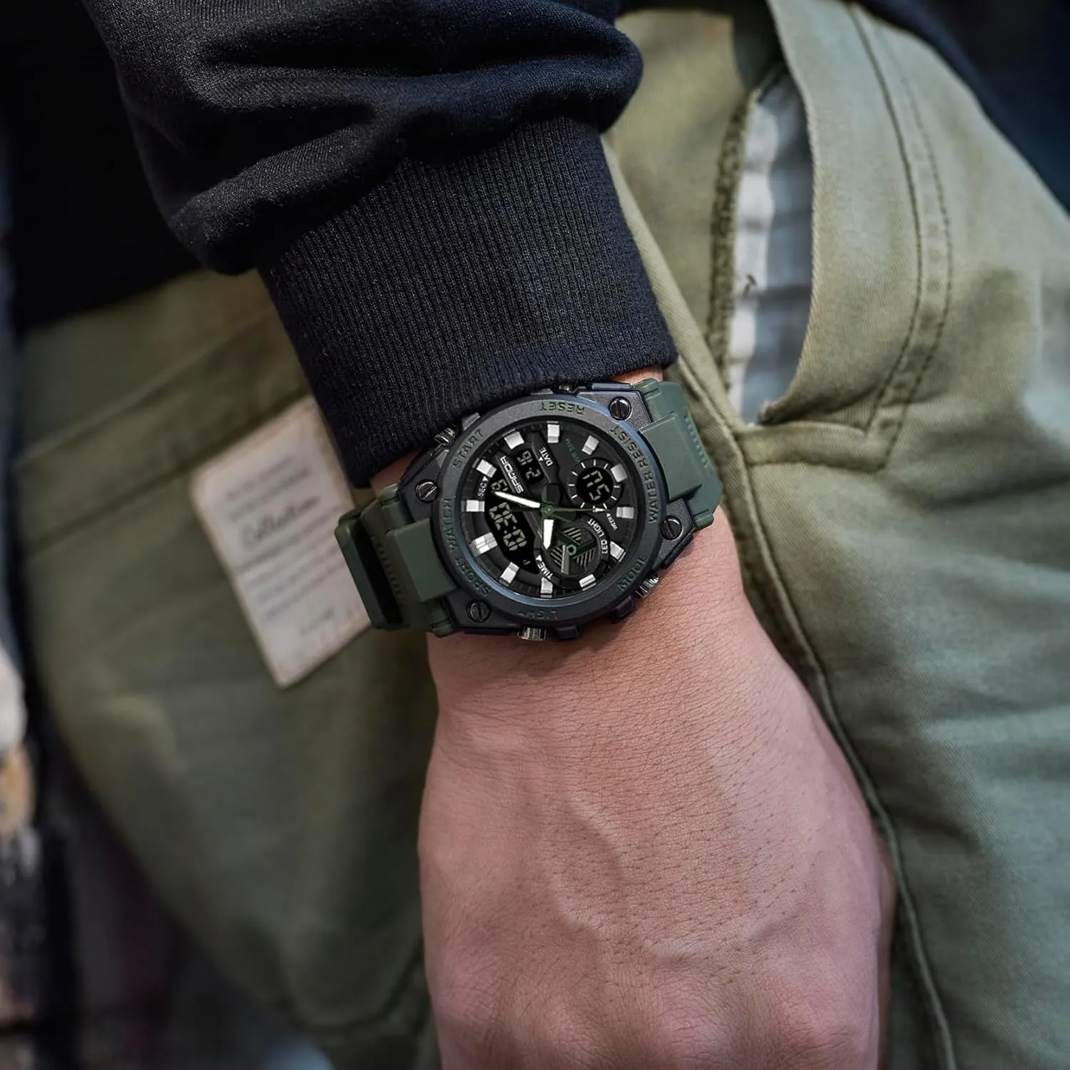 Date Multi Function mighty radioactive pathology storage Tactics LED Alarm Stopwatch KXAITO Men's Watches Sports Outdoor Waterproof Military Watch 