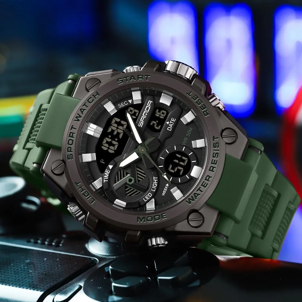 Date Multi Function mighty radioactive pathology storage Tactics LED Alarm Stopwatch KXAITO Men's Watches Sports Outdoor Waterproof Military Watch 