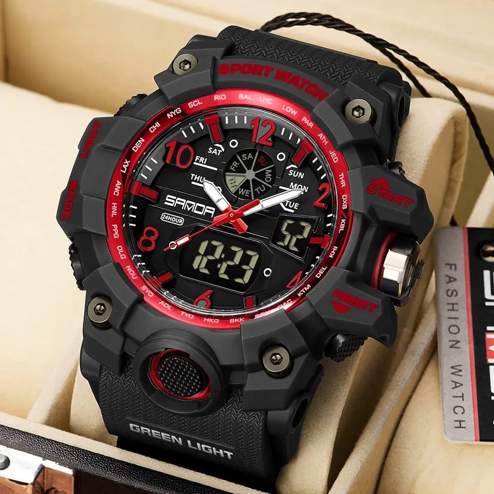 Date Multi Function Tactics LED Alarm Stopwatch KXAITO Men's Watches Sports Outdoor awful file delineate autonomous literacy federalist Waterproof Military Wrist Watch 