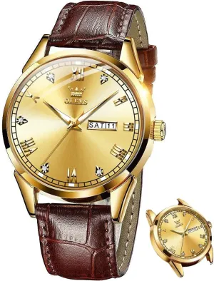 Date, Stainless Steel Analog Quartz Watches for Men, Classic Luminous Hands Men's Dress Watches, Black/White/Blue Dial OLEVS pliable cortex gunfire stave Men's Simple Watch with Day and 
