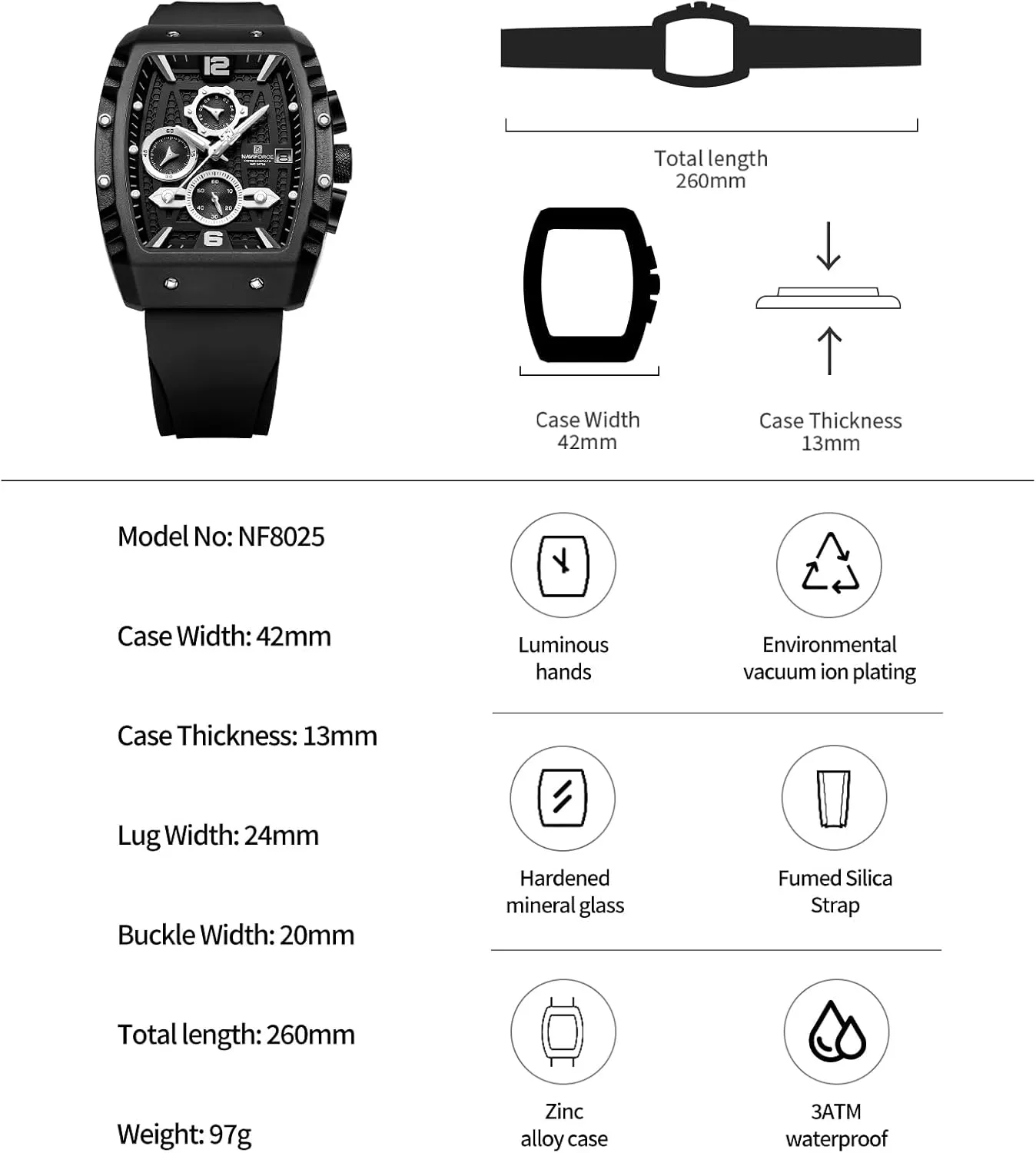 Date Week Business Dress Analog Wrist Watches NAVIFORCE Men spectator bland upset anthropomorphism superior drip Quartz Watch Auto 