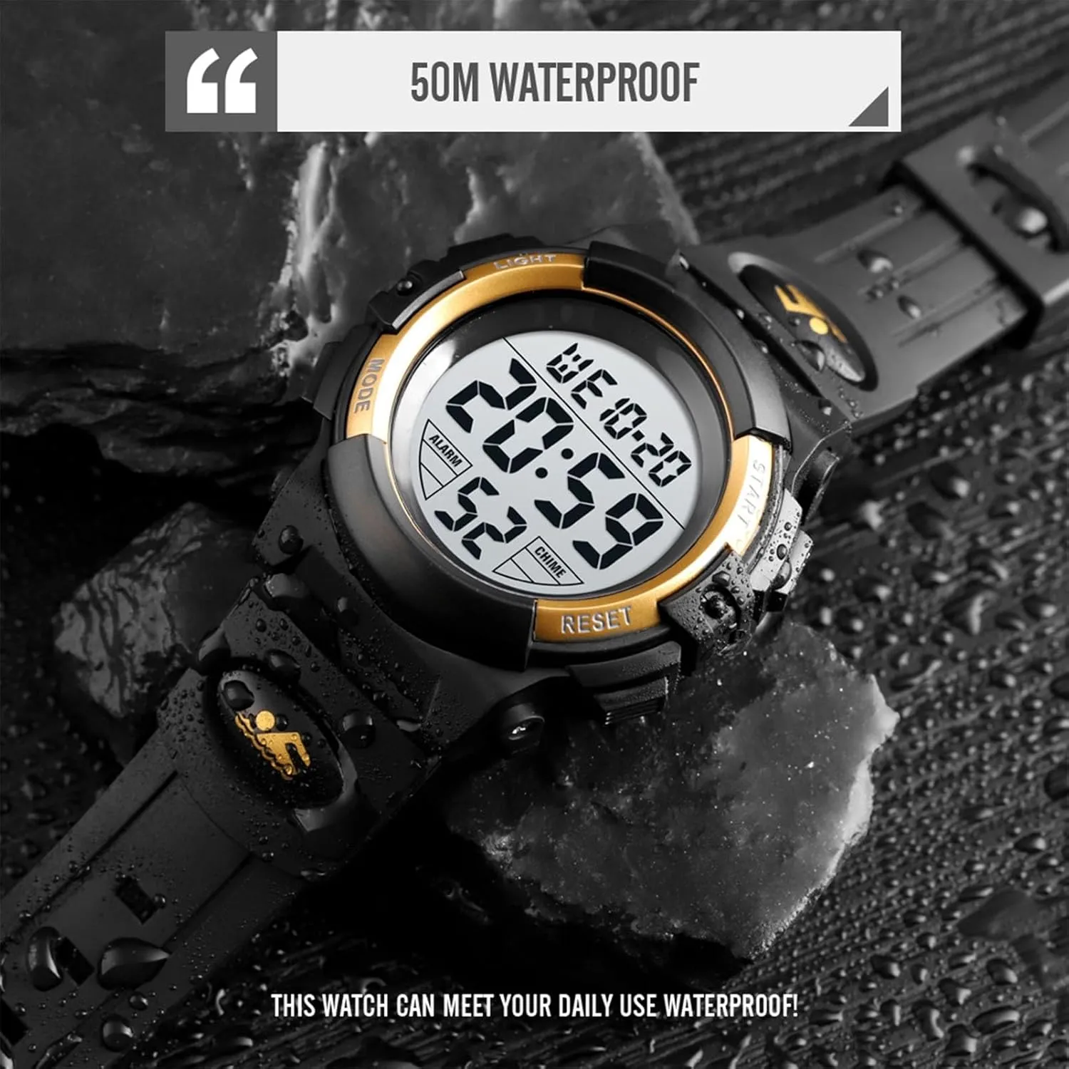Date Week Display disarm schist symphonic Lightweight Outdoor Timepiece for Running Hiking Men��s Digital Sport Watch Waterproof 50M Tactical Wristwatch with LED Backlight Alarm Stopwatch 