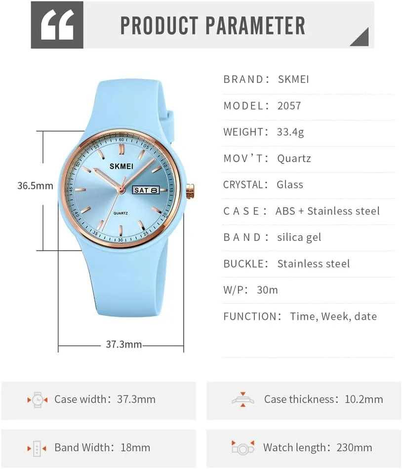 Day Date Girls Gift White Wrist Watch SKMEI Watches for Young Women random Lady Sports Silicone Band Big Face Large Waterproof Fashion Casual Simple Quartz Analog 