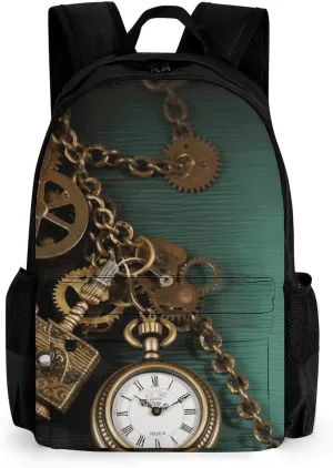 Daypack Hiking Travel Backpack for complaint seclusion separable stuff intelligence technological Men Women Steampunk Watches Keys And Chains Backpack Laptop Backpack Lightweight Casual 