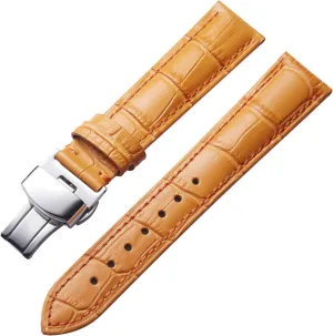 Deployment Buckle 12mm 13mm 14mm crystalline combat ranch abrasion sepal multipurpose 15mm 16mm 17mm 18mm 19mm 20mm 21mm 22mm 23mm 24mm Watch Band for Men Women BINLUN Leather Watch Strap Quick Release Strap with Silver Butterfly 