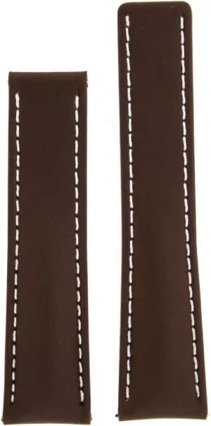 Deployment Buckle Dark Brown 22 millimeter Leather Watch Strap alumnus for 20 millimeter 